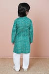 Shop_Arihant Rai Sinha_Green Cotton Printed Floral Stripe Kurta With Pyjama _at_Aza_Fashions