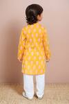 Shop_Arihant Rai Sinha_Yellow Cotton Printed Ikat Kurta With Pyjama _at_Aza_Fashions