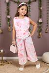 Buy_Petite Pomme_Pink Cotton Embroidery, Mirrors Floral Print Palazzo Set _at_Aza_Fashions
