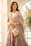 Shop_Aariyana Couture_Pink Blouse And Lehenga Silk Satin Organza Embroidered Garden Full Bridal Set _Online_at_Aza_Fashions