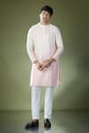 Buy_RNG Safawala_Peach Cotton Silk Embroidered Cutdana Ombre Kurta With Pant _at_Aza_Fashions