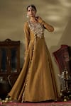 17:17 by Simmi Saboo_Gold Crush Shimmer Embellished Shell Round Anarkali _at_Aza_Fashions