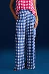 Buy_Aapro_Pink 100% Cotton Block Print Checks Round Zai Checkered High-low Top With Pant _Online_at_Aza_Fashions