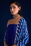 Aapro_Blue Vegan Georgette Tie-dye Leheriya Rumani Strapless Kurta Set With Dupatta _at_Aza_Fashions