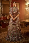 Buy_Angad Creations_Wine Pure Silk Embroidery Royal Radiance Paisley Tilla Bridal Lehenga Set _at_Aza_Fashions