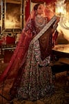 Buy_Angad Creations_Wine Pure Silk Embroidery Royal Radiance Paisley Tilla Bridal Lehenga Set _Online_at_Aza_Fashions