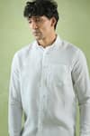 Buy_Arihant Rai Sinha_White 100% Pure European Linen - 60 Lea Plain Full Sleeve Shirt 