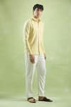 Shop_Arihant Rai Sinha_Yellow 100% Pure European Linen Stripe Pattern Full Sleeve Shirt _Online_at_Aza_Fashions