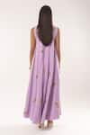 Shop_kriti bapna_Purple Imported Moss Crepe Embellished Horse Round A-line Dress _at_Aza_Fashions