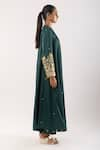 kriti bapna_Green Kurta Satin Embroidered Zardozi Round Placed With Pant _Online_at_Aza_Fashions