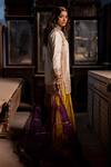 Shop_Pooja-Keyur_Yellow Silk Embroidery Aari Split Bansuri Phool Buti And Work Kurta With Sharara _at_Aza_Fashions