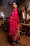 Shop_Pooja-Keyur_Pink Organza Embroidery Aari Indrani Dupatta _at_Aza_Fashions