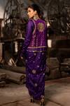 Shop_Pooja-Keyur_Purple Silk Woven Patola Jacket Open Ishi Skirt Set _at_Aza_Fashions