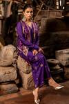 Shop_Pooja-Keyur_Purple Silk Woven Patola Jacket Open Ishi Skirt Set _Online_at_Aza_Fashions