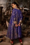 Shop_Pooja-Keyur_Blue Silk Woven Patola Open Tara A-line Jacket _at_Aza_Fashions