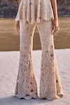 Buy_Ridhima Bhasin_Ivory Net Embroidery Sequin Cloe Persian Bloom Peplum Kurta With Sharara Pant 