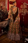 Buy_Angad Creations_Green Pure Silk Embroidery Aari Maharani Resham Bagh Bridal Lehenga Set _at_Aza_Fashions