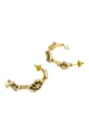 Buy_Hrisha Jewels_Green Moissanite Kundan Polki Embellished Hoops _Online_at_Aza_Fashions