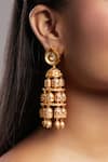 Buy_Hrisha Jewels_Gold Plated Moissanite Kundan Polki Dome Chandelier Jhumkas _at_Aza_Fashions