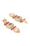 Hrisha Jewels_Pink Moissanite Kundan Polki Bahar Mahal Embellished Earrings _Online_at_Aza_Fashions