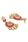 Hrisha Jewels_Pink Moissanite Kundan Polki Gul Embellished Earrings _Online_at_Aza_Fashions