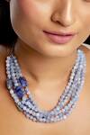 Buy_Hrisha Jewels_Blue Agates And Natural Lapiz Embellished Necklace _at_Aza_Fashions