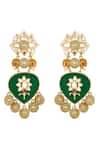 Hrisha Jewels_Green Moissanite Kundan Polki Gullista Embellished Necklace Set _Online_at_Aza_Fashions