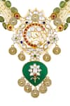 Buy_Hrisha Jewels_Green Moissanite Kundan Polki Gullista Embellished Necklace Set _Online_at_Aza_Fashions