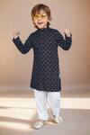 Buy_Arihant Rai Sinha_Blue Cotton Printed Floral Motif Kurta With Pyjama _at_Aza_Fashions