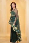 Buy_Archana Kochhar_Green Silk Dhoti Skirt Embellished Floral The Forest Draped Blouse With _Online_at_Aza_Fashions