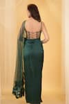 Shop_Archana Kochhar_Green Silk Dhoti Skirt Embellished Floral The Forest Draped Blouse With _Online_at_Aza_Fashions