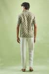 Shop_Arihant Rai Sinha_Green 100% Pure European Linen - 44 Lea Print Mosaic Verdant Shirt _at_Aza_Fashions