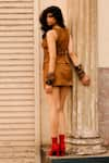 Shop_Style Junkiie_Brown Suede Wrap Style Mini Skirt _at_Aza_Fashions