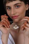 Buy_Shlok Jewels_White Gold Plated Abstract Cutwork Pendant _at_Aza_Fashions