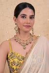 Buy_Shlok Jewels_Multi Color Pearls, Stones Kundan Embellished Mandala Necklace Set _at_Aza_Fashions
