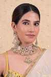 Buy_Shlok Jewels_Multi Color Beads, Stones Kundan Geometric Motif Necklace Set _at_Aza_Fashions