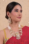 Shop Shlok Jewels Multi Color Zari, Stones Layered Kundan Necklace Set at Aza Fashions Shop_Shlok Jewels_Multi Color Zari, Stones Layered Kundan Necklace Set _at_Aza_Fashions