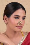 SHLOK JEWELS_Multi Color Semi Precious Stone Bird Motif Embellished Nose Pin _Online_at_Aza_Fashions