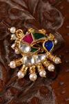 Buy_SHLOK JEWELS_Multi Color Semi Precious Stone Bird Motif Embellished Nose Pin _Online_at_Aza_Fashions