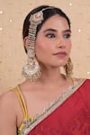 Buy_SHLOK JEWELS_White Kundan Chand Noor Embellished Chandbalis _at_Aza_Fashions