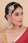 Shop_SHLOK JEWELS_White Kundan Chand Noor Embellished Chandbalis _at_Aza_Fashions