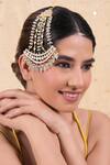 Buy_SHLOK JEWELS_White Kundan And Pearl Embellished Passa _at_Aza_Fashions