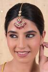 Buy_SHLOK JEWELS_Multi Color Kundan Semi Precious Stone Embellished Maangtikka _at_Aza_Fashions