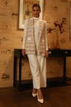 Buy_Label Deepika Nagpal_Pink Tweed Geometric Lapel Jessica Jacket _at_Aza_Fashions