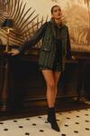 Shop_Label Deepika Nagpal_Black Jacket And Shorts Tweed Geometric Gilet Lapel Joe With Set _at_Aza_Fashions