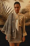 Label Deepika Nagpal_Pink Blazer And Skirt Tweed Geometric Shirt Collared Kayla With Set _at_Aza_Fashions