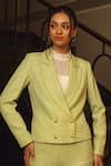 Buy_Label Deepika Nagpal_Green Blazer And Pant Moss Wool Blazer Notched Kate Set 