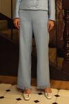 Buy_Label Deepika Nagpal_Blue Blazer And Pant Moss Wool Blazer Notched Kate With Set _Online_at_Aza_Fashions