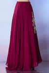 Samyukta Singhania_Maroon Lehenga And Blouse Silk Embroidered Sequin Sweetheart Pleated Flared With _Online_at_Aza_Fashions