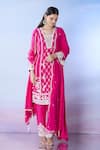 Samyukta Singhania_Pink Kurta Silk Embroidered Sequin Blunt V Palazzo Set _at_Aza_Fashions